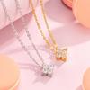 Mini Small Lucky Clover Necklace Women'S Diamond Simple Versatile Sweet Delicate Premium Clavicle Chain