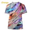 3D Printed Colorful T-shirts For Men Funny Personalized Gradient Tee Tops Short Sleeve Round Neck Casual T-shirts Y2K Clothing