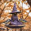 Meditating Witch Garden Bird Witch Wild Bird Feeder Purple Hat Seeds Tray