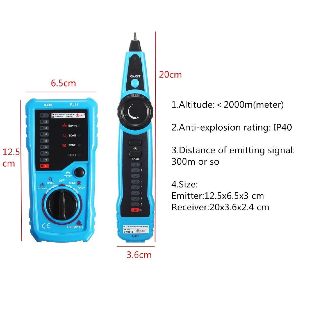 IP40 RJ45 Network Trace LAN Ethernet Phone Telephone Cable Tester Wire Tracker RJ45 RJ11 Finder