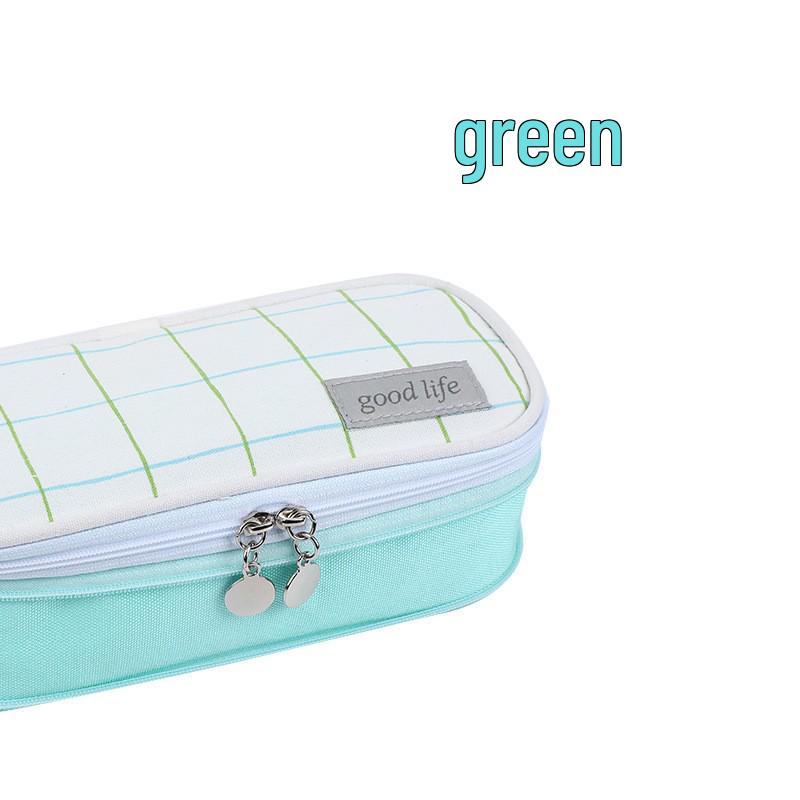 Multi-layer Double Zipper Oxford Cloth Pencil Case: Large Capacity for Junior High & High School Students