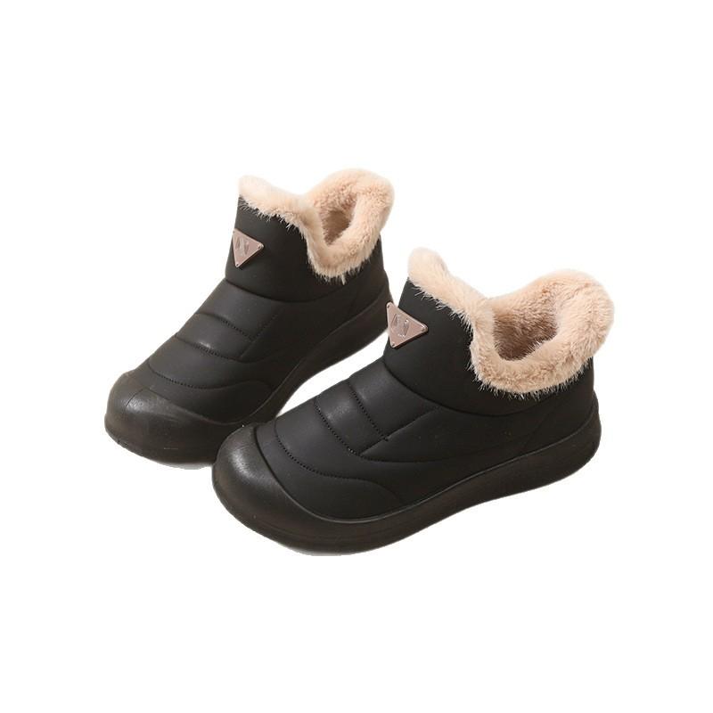 2025 Winter New Snow Boots One-pedal Thick-soled Heightening Piled Thickened Cotton Shoes Versatile Fashion Casual Short Boots