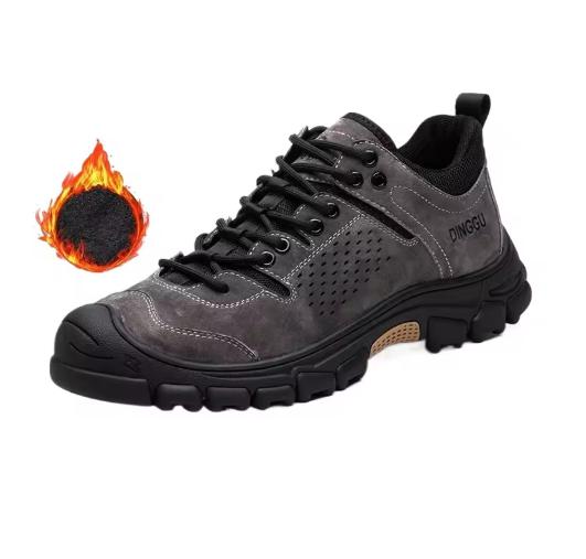 Fashion Men's Steel Toe Safety Shoes Man Waterproof Anti-slip Work Shoes Leather Sports Work Sneakers Winter Safety Work Boots for Men