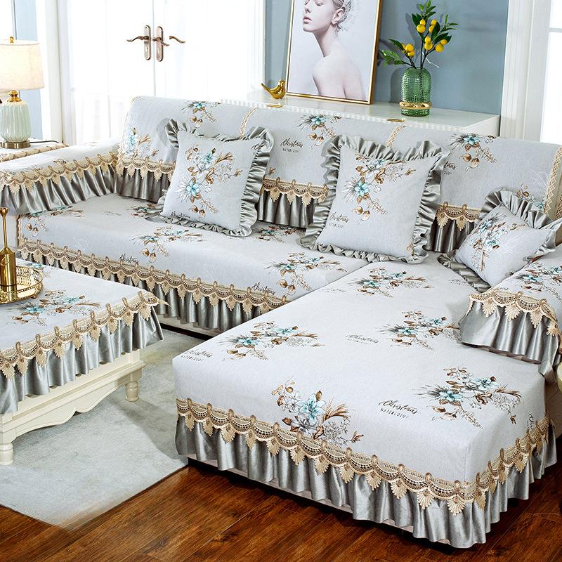 

Сучасна проста подушка для дивана Шеніл Європейський новий китайський стиль Комбінована накидка на диван Нековзка всесезонна універсальна 70*180+18