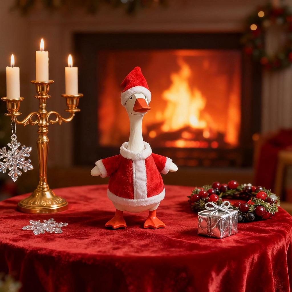 Desk Goose Key Holder Decor with Hat Xmas Clothes Statue Costume for Lawn Porch Party Yard