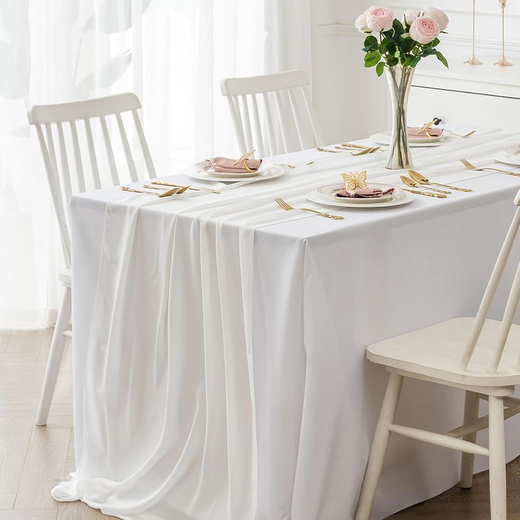 2pcs Chiffon Table Runner Burgundy for Christmas Party Romantic Wedding Bridal Shower Fall Decorations Table Runner Luxury
