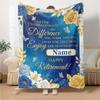 Retirement Celebration Floral Theme Blanket Personalized Name Soft Warm And Versatile For Sofa Bed Office And Travel Machine Washable Comfortable In