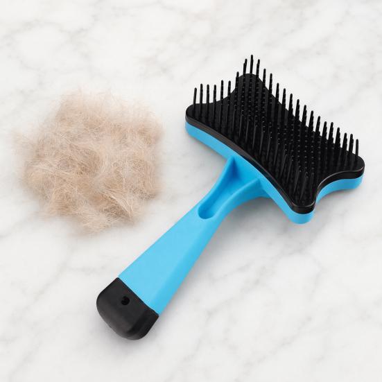 Self-cleaning Dog Grooming Brush, Pet Detangling Brush with Anti-Slip Handle, Pet Shedding Comb for Long Short Haired Cats Dogs Loose Fur Removal