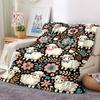 1pc Sheep Flowers Lightweight Flannel Blanket, Comfortable and Warm Blanket, for Office and Camping Sofa Bed184