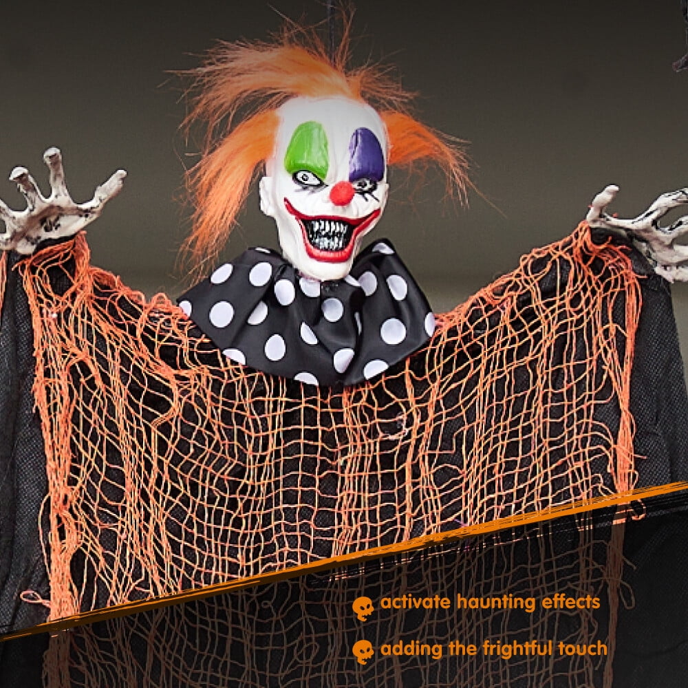 Joyfy 4 Pcs Hanging Clown Ghost Halloween Decorations Outdoor 29" Scary Outdoor Halloween Decor for Halloween Haunted House
