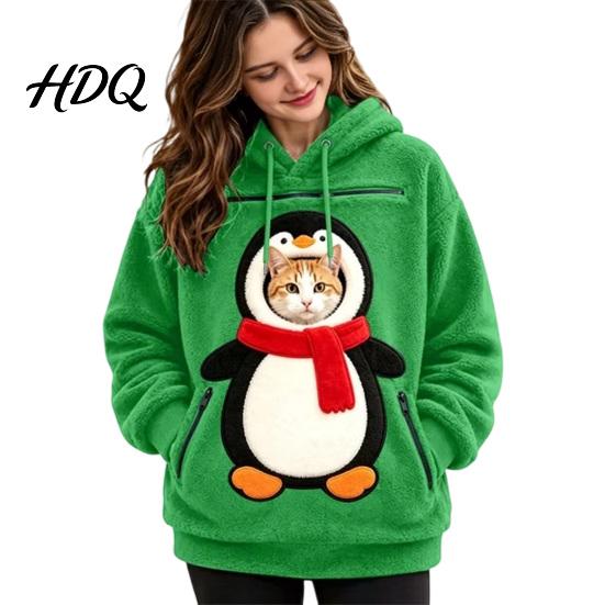Zachte Polyester Draag Hoodie Pullover Kerst Huisdier Mannen Sweatshirt voor Vrouwen met Kangoeroe Vakantie Liefhebber