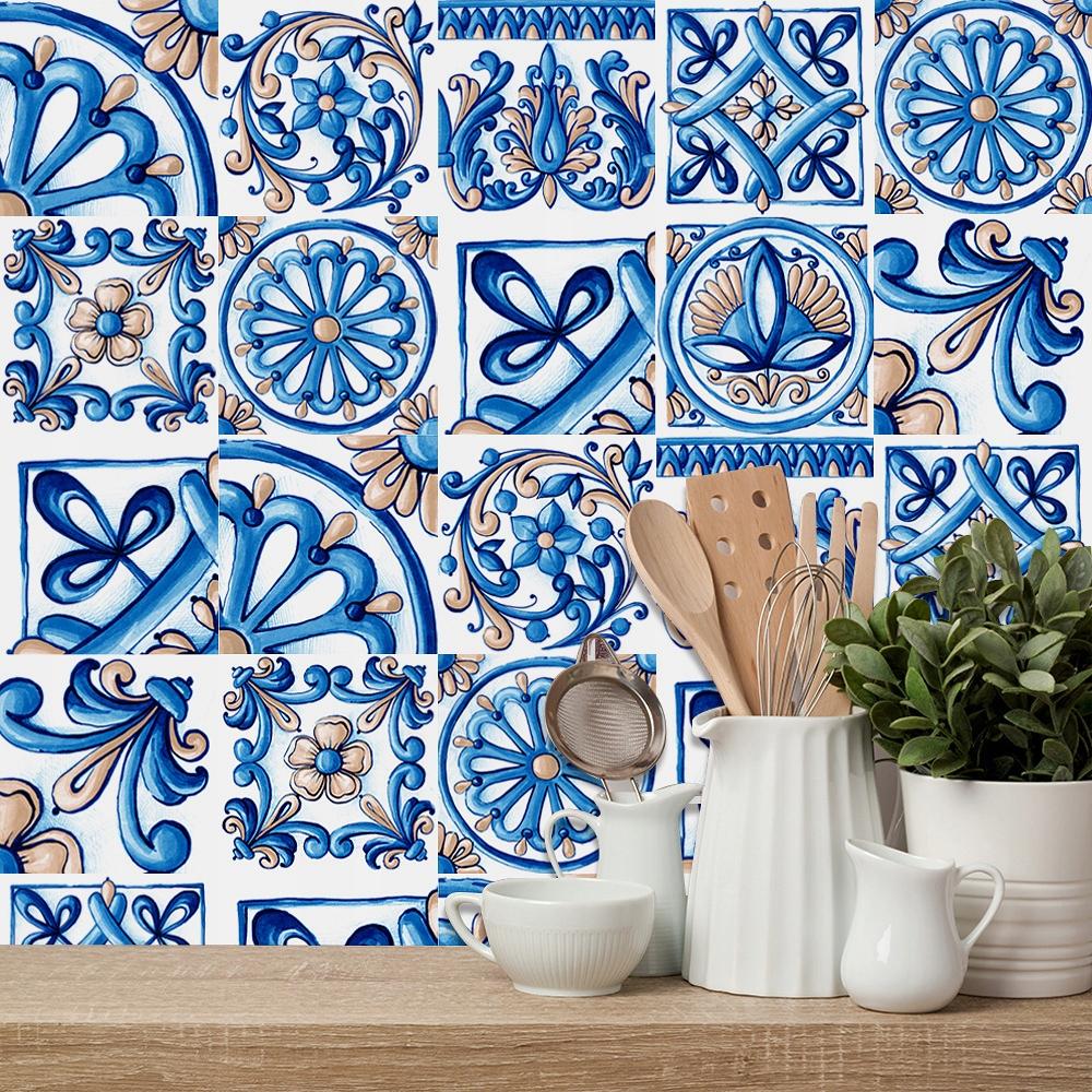 Self-adhesive PVC Patchwork Panel Tiles Set of 10 Wallpaper 20X20Cm Zm-06-027