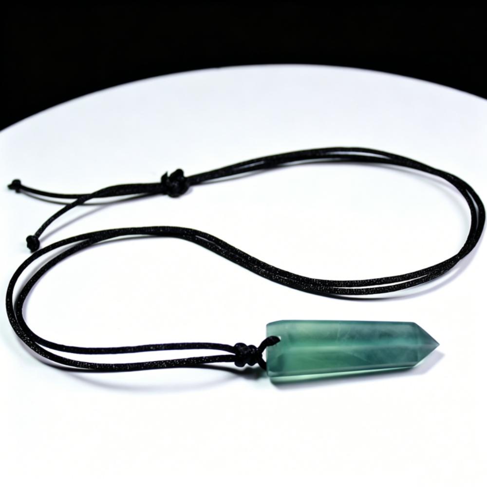Waxed Cotton Cord Natural Crystal Necklace Adjustable Rope Stone Pendant Jewelry Gift
