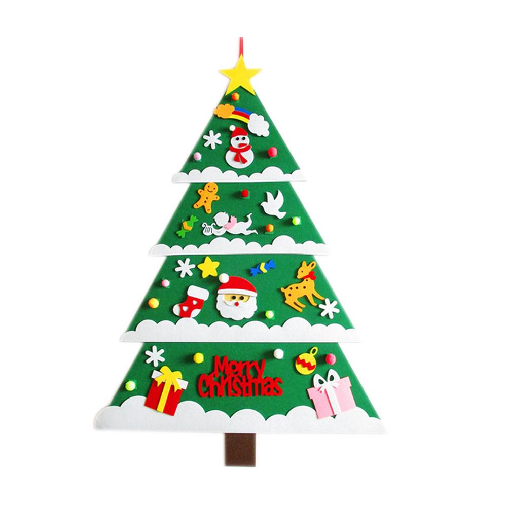 DIY Felt Christmas Advent Calendar Christmas Tree Calendar With Pockets Kids Wall Hanging Gift for Christmas Home Decoration