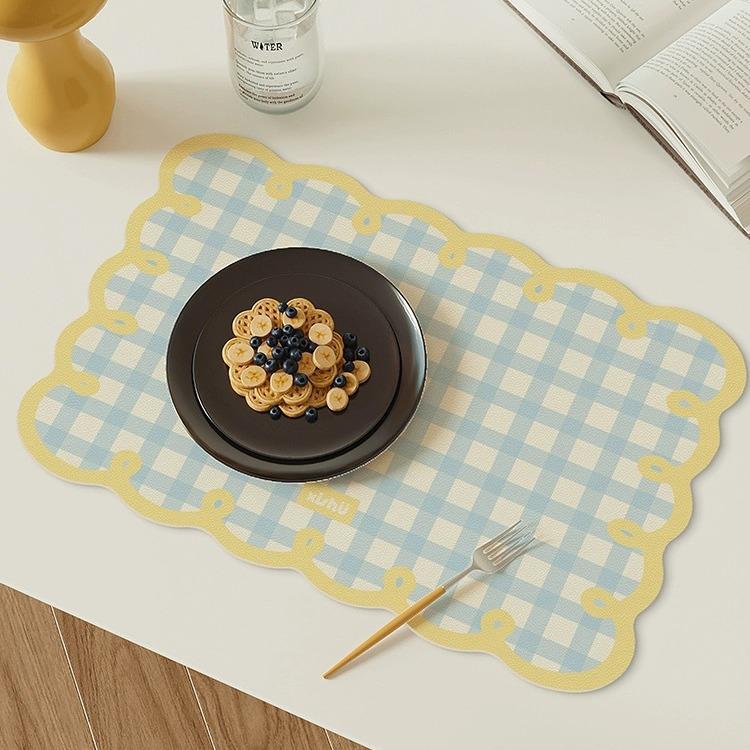 Fresh Plaid Diatomaceous Earth Anti-Scald Non-Slip Placemat