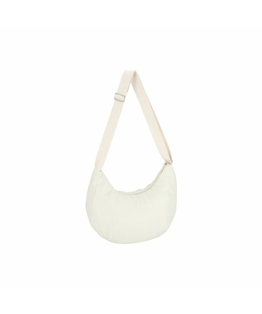 Lesportsac White Marshmallow Large Crescent Shoulder Bag [1822.Fa16]