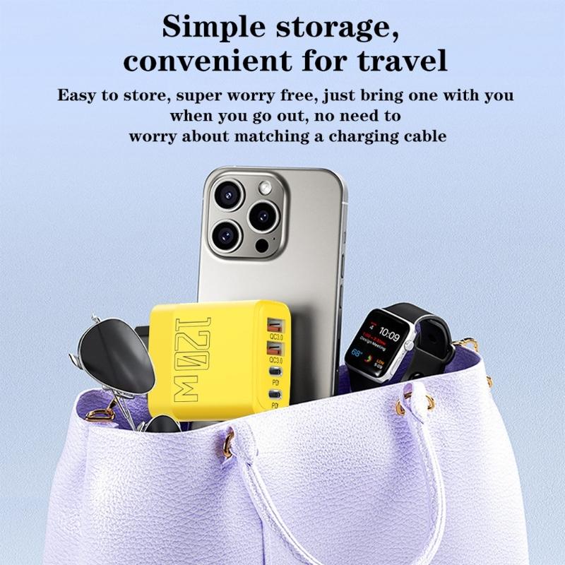 120W Double PD Double USB Port Rapid Charging Block EU Plug Type C USB Wall Charger for Phone Tablet Fast Power Adapter