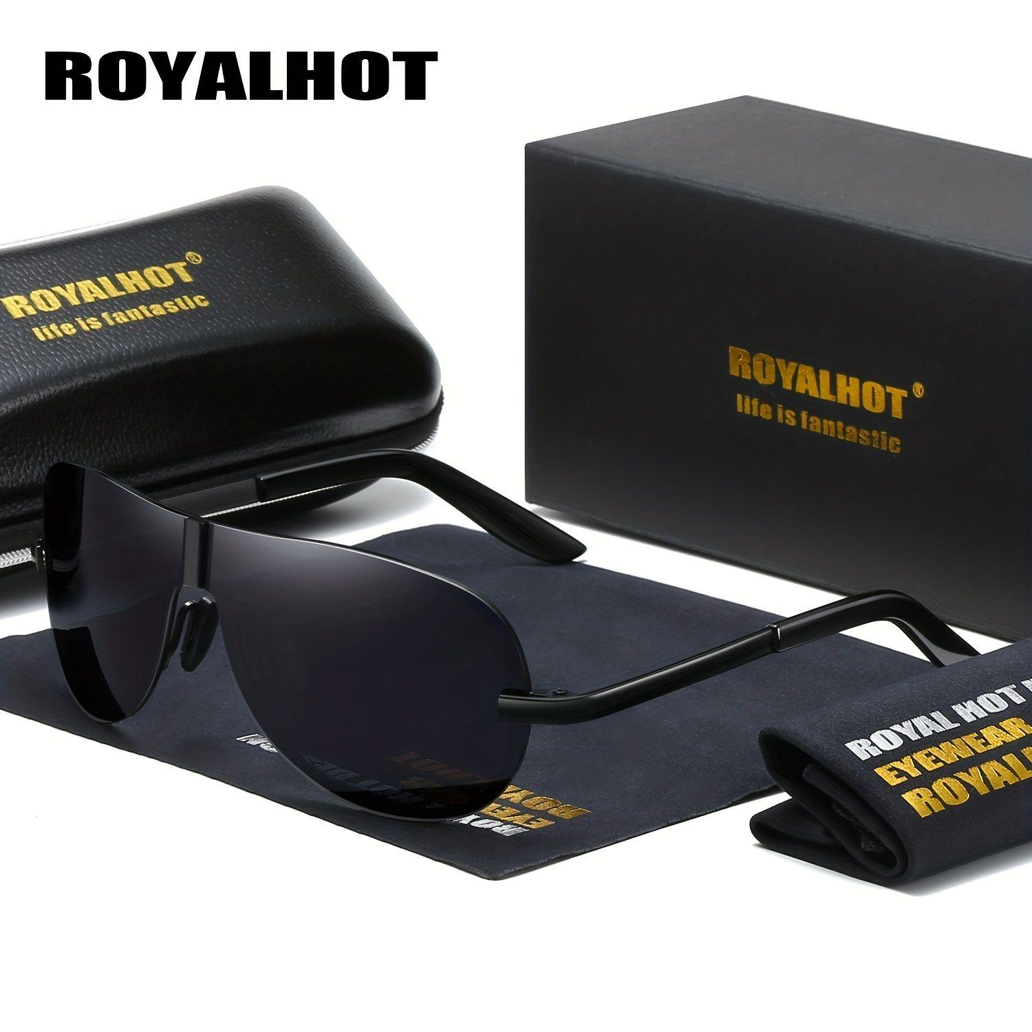 

RoyalHot мужские и женские поляризационные солнцезащитные очки в оправе из алюминиевого сплава, солнцезащитные очки для вождения, оттенки Óculos masculino Male чёрный