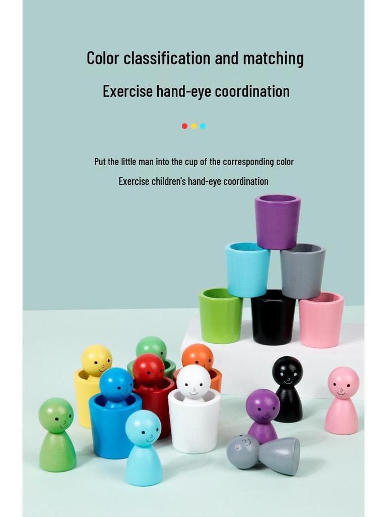 Kids' Educational Color Sorting and Cup Stacking Game for Hand-Eye Coordination