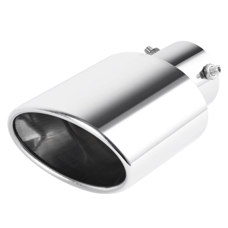 1PCS 2.5" Inlet Car Auto Exhaust Muffler Tip Pipe Stainless Steel Chrome Trim Rear Tail Throat For Most Cars