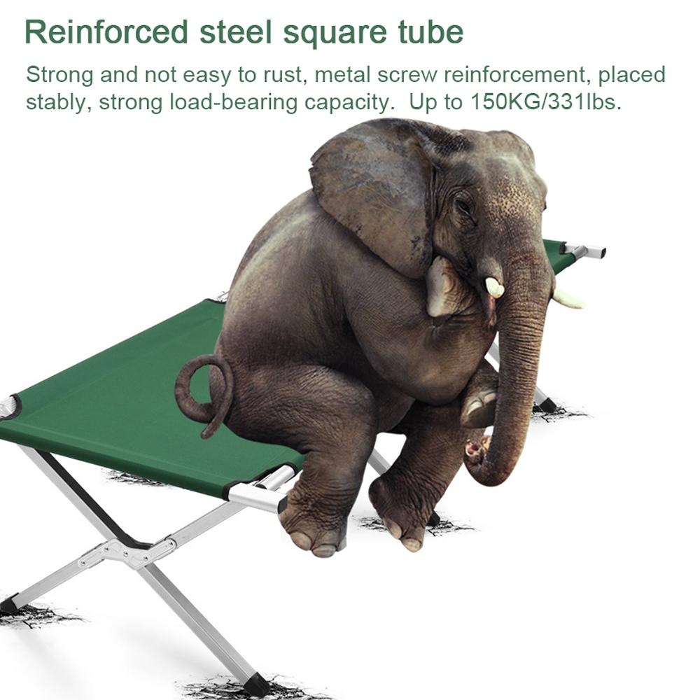Folding Camping Bed Portable Lightweight Cot Bed Sleeping Cot 150KG Max. Load with Carrying Bag for