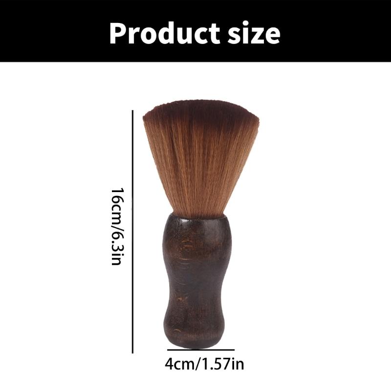 Professional Hairdressing Neck Duster Brush for Salon Use Soft Bristles Wood Handle Hairdressing Cleaning Brush