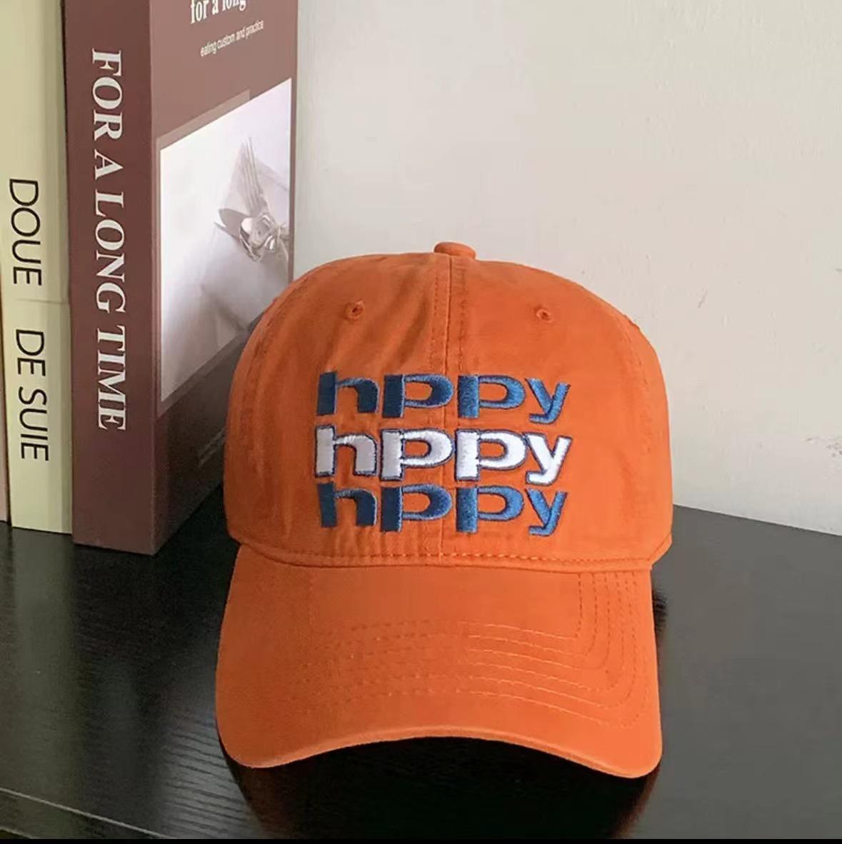 

Счастливая вышивка Хлопковая бейсболка - Модная унисекс уличная кепка с козырьком оранжевый