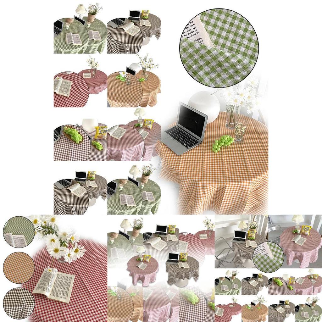 Durable Fast Anti-wrinkle Ins Korean Style Plaid Tablecloth For Home Use