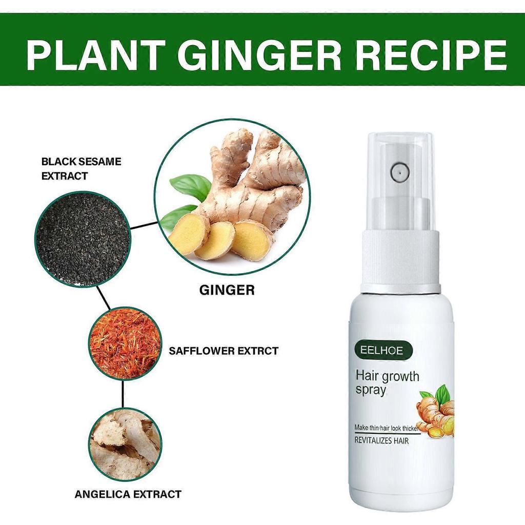 Eelhoe Ginger Hair Growth Essence - Strengthening And Repairing Hair Serum, Hair Nourishing And Root Care Spray