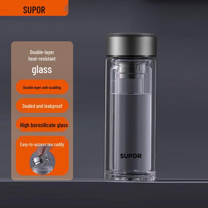 

SUPOR Double-Layer Heat-Resistant Borosilicate Glass Mug