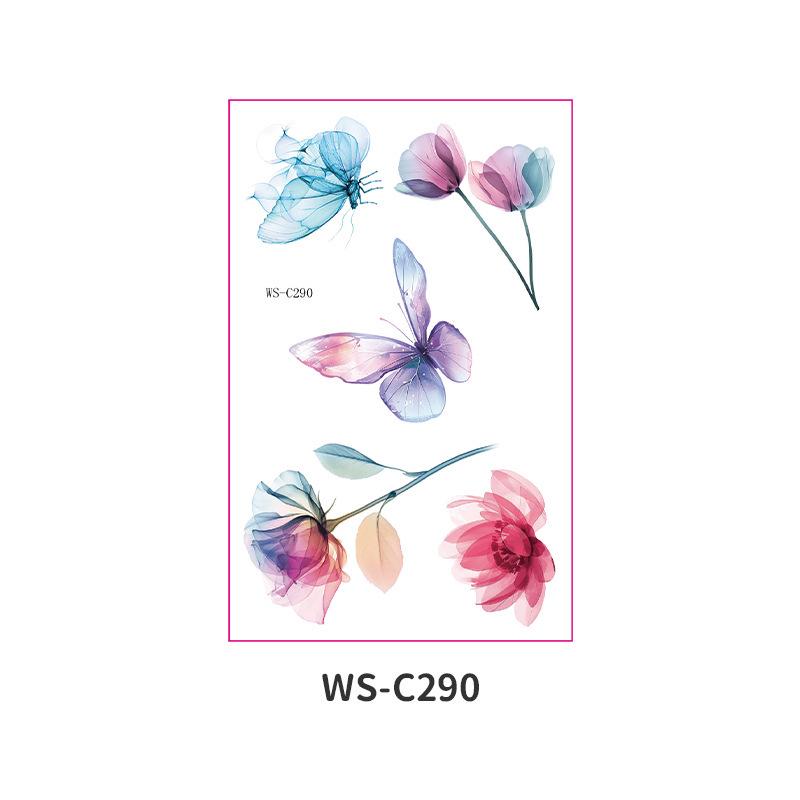 Aquarell Blumen Temporäre Tattoos: Wasserfest, Schweißfest, Langanhaltend für Fotografie, Handgelenke, Knöchel