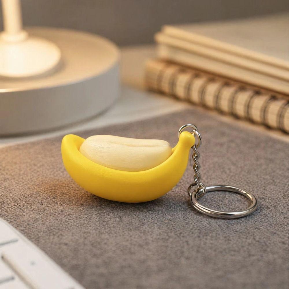 Sensory Banana Fidget Keychain Calming Finger Button Pendant Switch Clicker Fidget Toy Anxiety