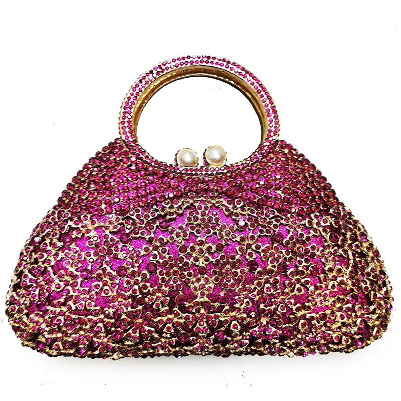 Diamond Evening Top-Handle Rhinestone Handbags WHTUOHENG Crystal Women Clutch Bags Stone Party Purses Designer Blue/Red/White