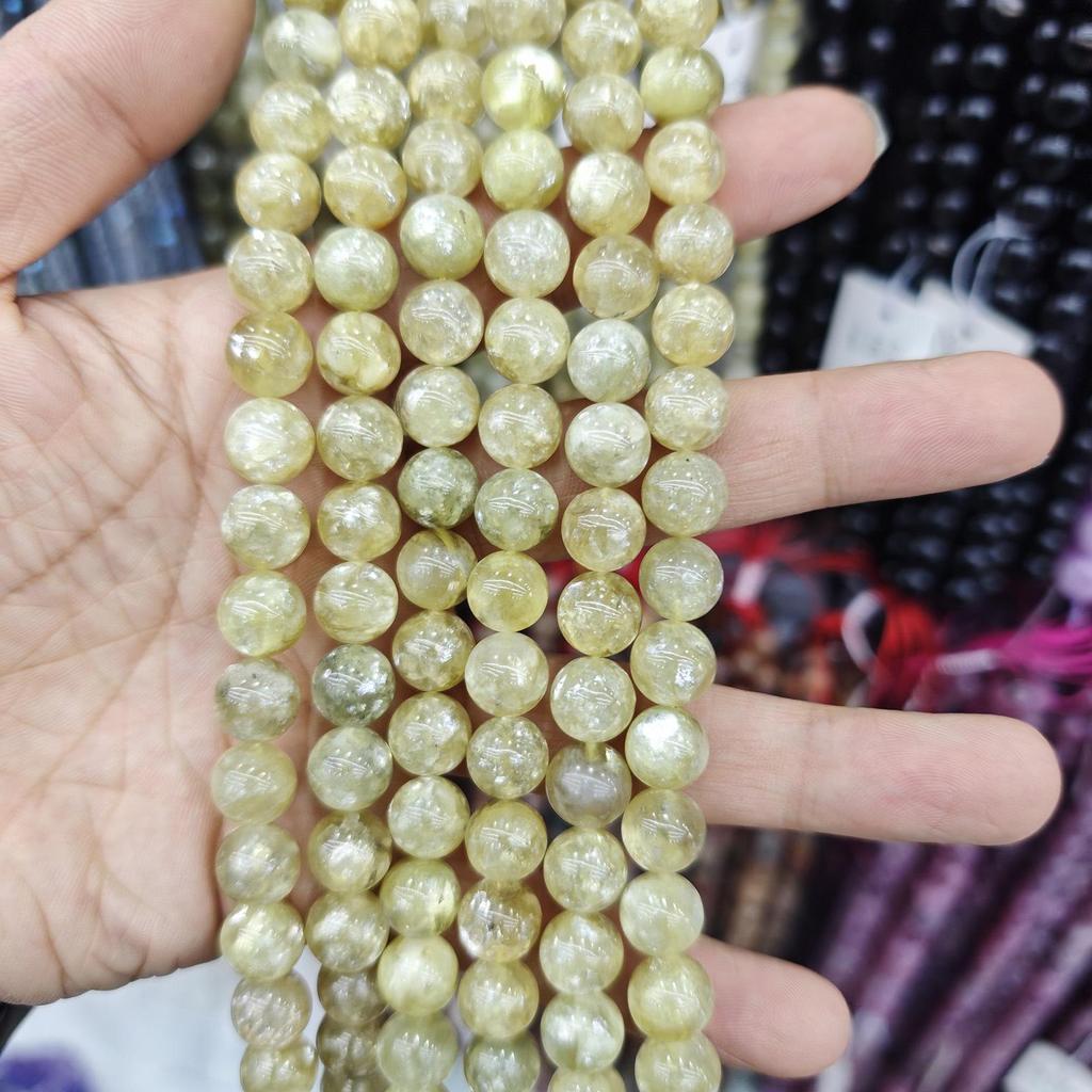 Yellow Citrine Round Loose Beads for DIY Bracelet Jewelry Accessories