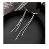 S925 Silver Needle Long Earrings: Elegant Korean Design with Fashionable Metal Tassels, Perfect for a Slim Facial Look.