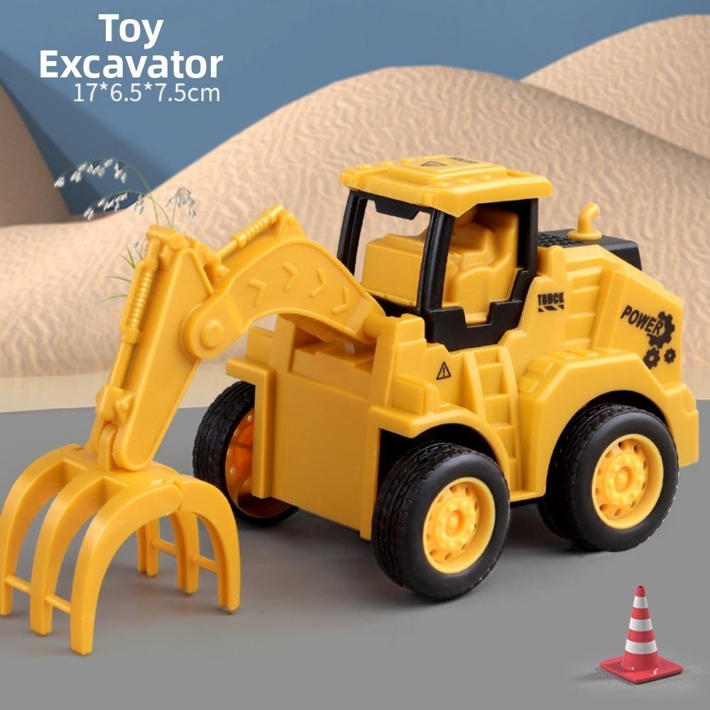 Yellow Press Sliding Press Car 6 Styles Excavator Roller Bulldozer  Children Educational Toys