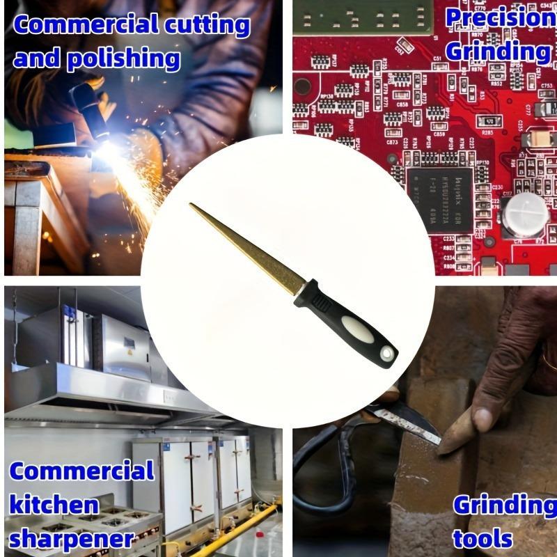 2-in-1 Diamond Grinding Stone File & Steel Knife Sharpener for Scissors, Knives, and Tools - Ergonomic Handle, Multifunctional Gardening Tool