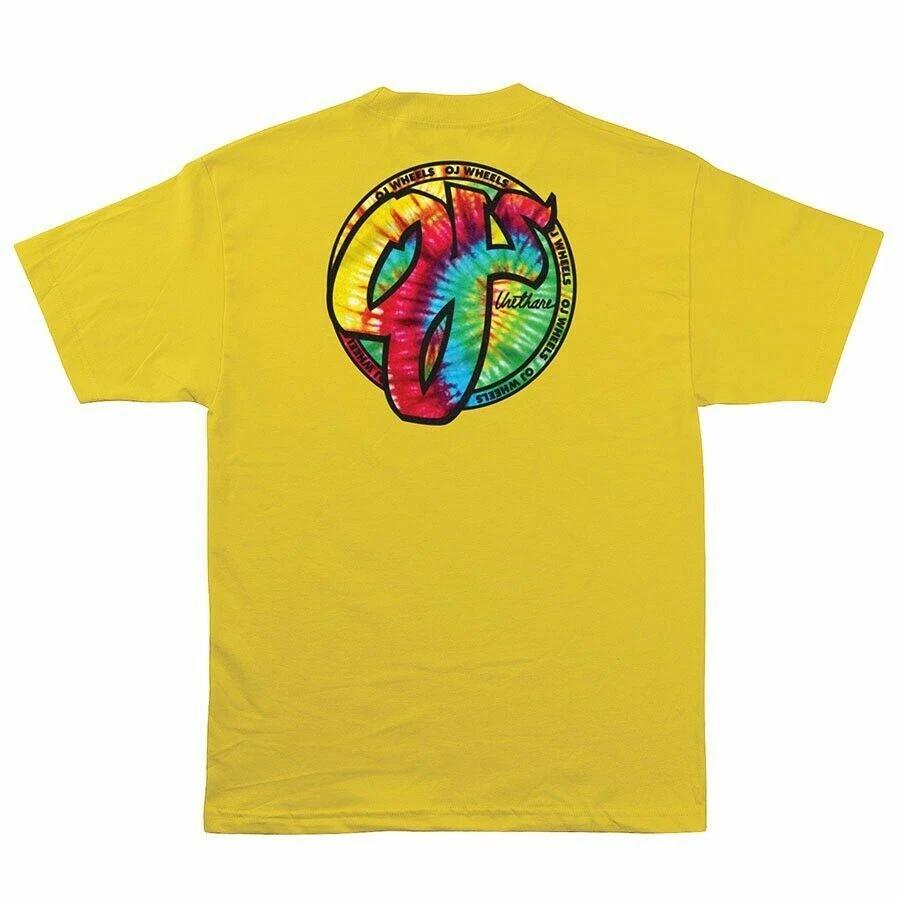 Santa Cruz OJ Wheels OJS TRIPPY JUICE Skateboard T Shirt YELLOW XS