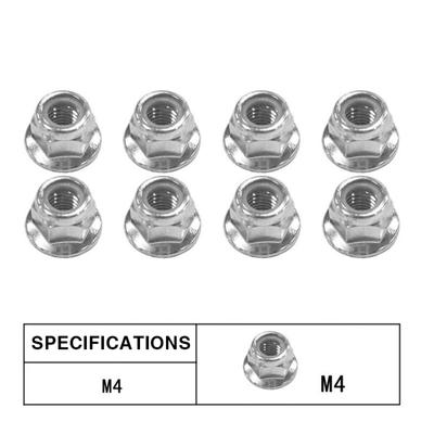 8pcs/pack Flange Nylon Locking Nut M4 Wheel Screw Cap Remote Control Racing Model Car Hardware Parts