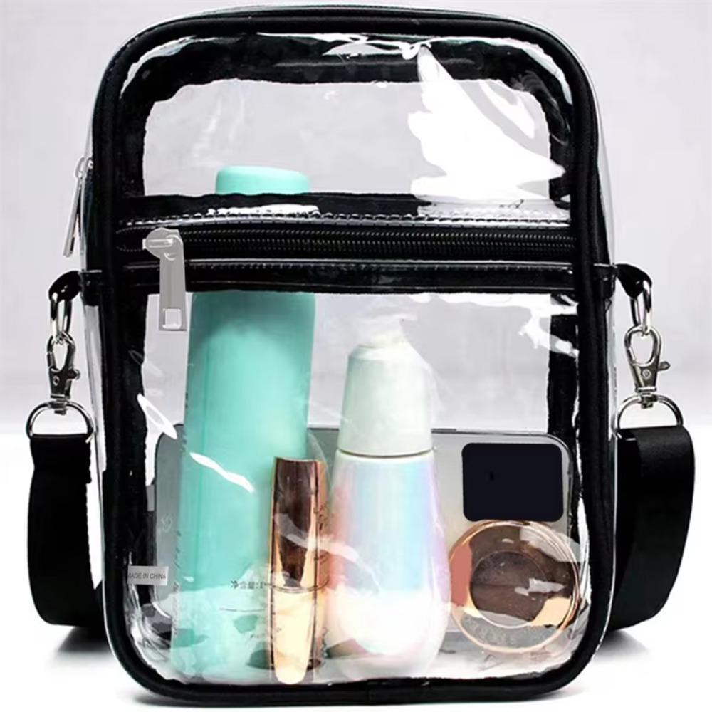 Large Capacity Crossbody Bag Waterproof Transparent Messenger Bag Clear Shoulder Bag  Unisex