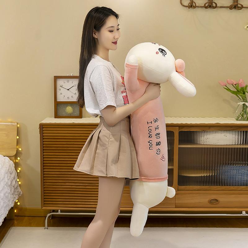 Papa Rabbit Plush Toy Sleeping Pillow Cute Long Strip Bed Children Girl Birthday Gift Doll Doll