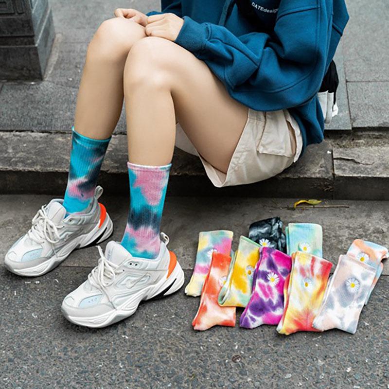 Buy Tie-dyed Couple Socks Japanese Korean Version of INS Fashion