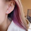 Diamond-in Black and White Round Screw Earrings Screw Earrings Black Agate White Shell Earrings