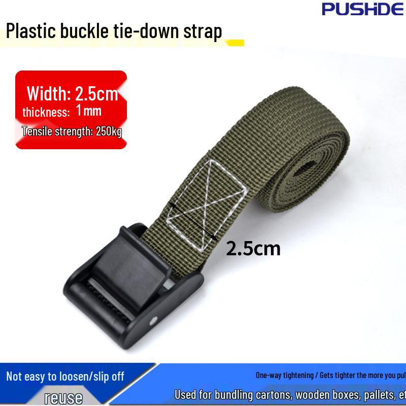 Sangle à boucle en plastique multicolore réglable pour bagages, moto, camping et fret