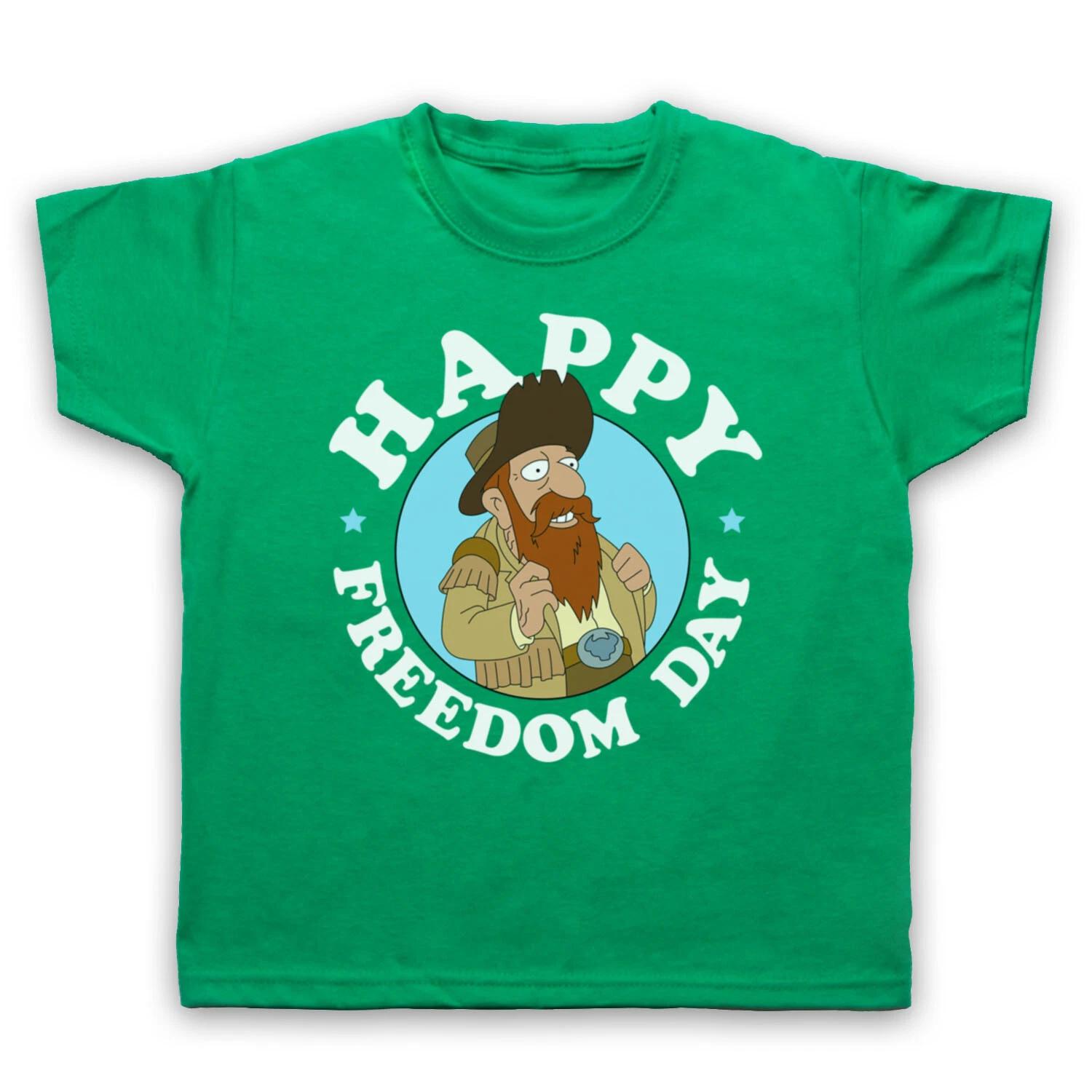 FUTURE CARTOON HAPPY FREEDOM DAY OLD MAN WATERFALL KIDS CHILDRENS T-shirt 120
