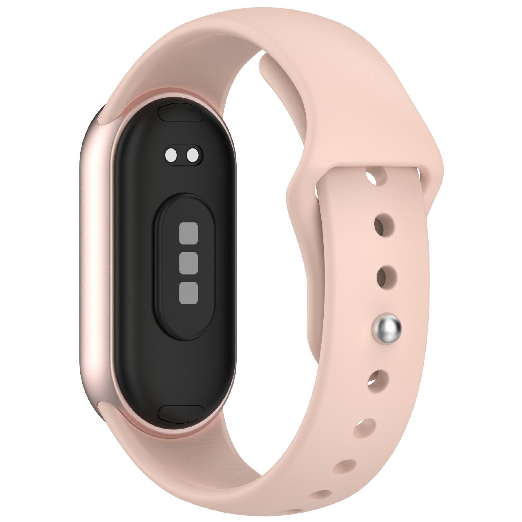 

For Xiaomi Smart Band 10/9/8 Silicone Watch Band Reverse Buckle Wrist Strap Pink