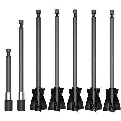 5Pcs Resin Mixer Paddles with 2 Extension Rods, Epoxy Mixer Attachment for Powerful Mixing, Reusable Paint Mixer