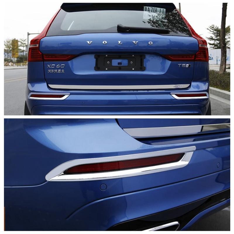 Chrome Auto Accessories Exterior Rear Tail Fog Lights Lamp Eyelid Eyebrow Decor Stripes Cover Trim For VOLVO XC60 2018 - 2026
