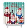 Christmas Shower Curtain Floor Mat Combination Four-Piece Set Bathroom Toilet Carpet Shower Room Mat Foot Mat