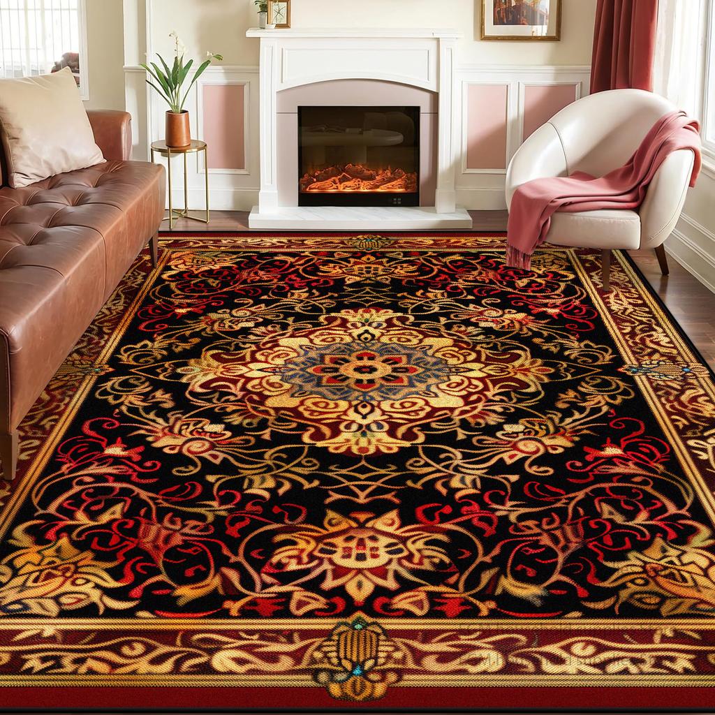 Persian Decoration Carpet Living Room Sofa Tea Table American Luxury Rugs Bedroom Washable Antiskid Entrance Floor Mat Lounge